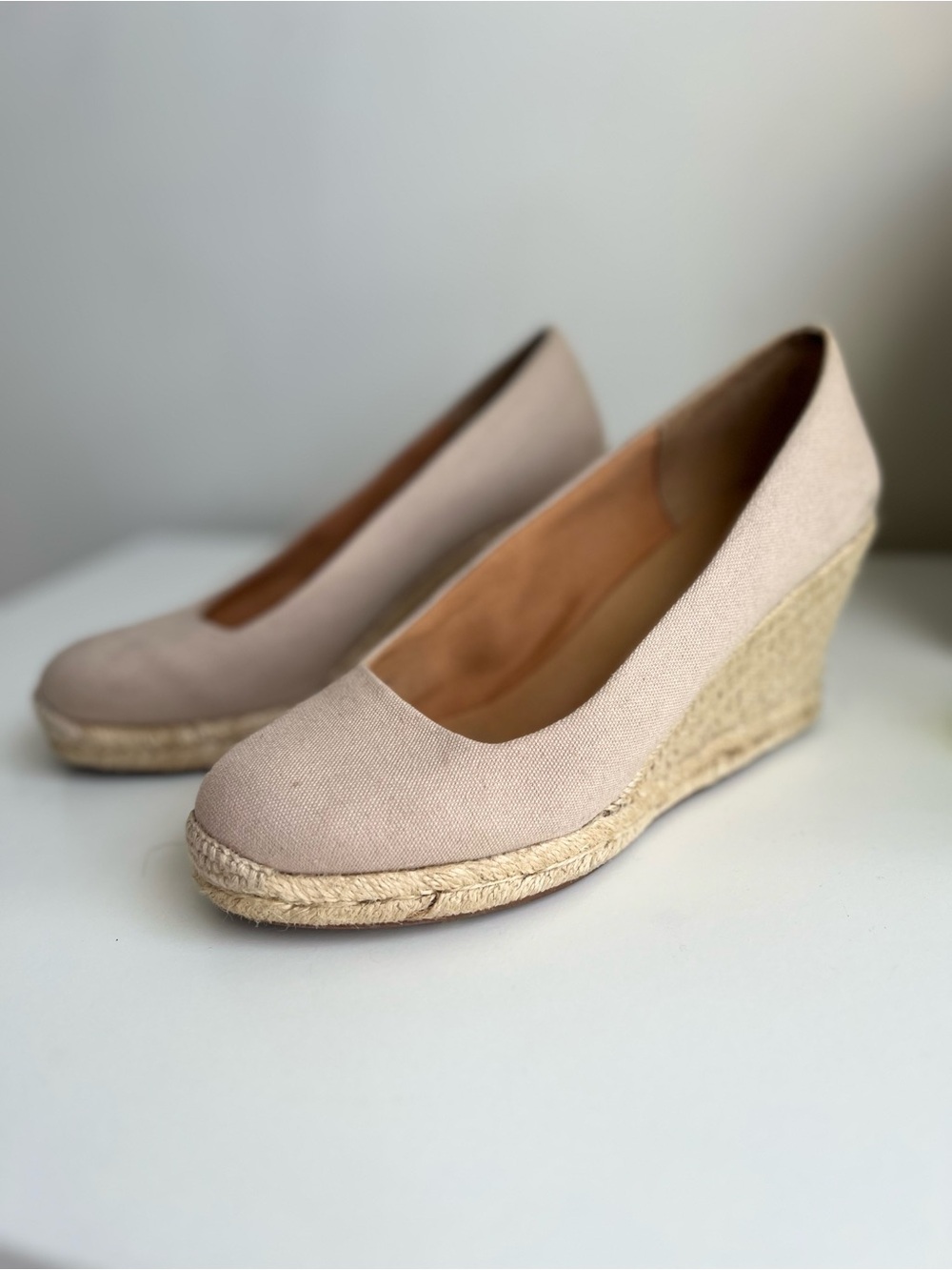 J.Crew Classic Women's Espadrille Wedge Pumps in Light Beige